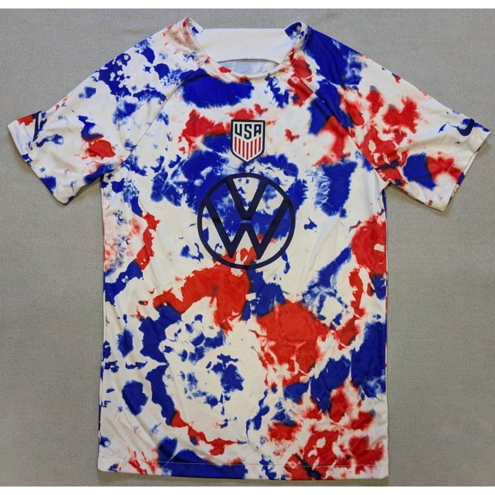USMNT Jersey Mens Small White Nike Tie Dye Soccer FIFA Training World Cup USA